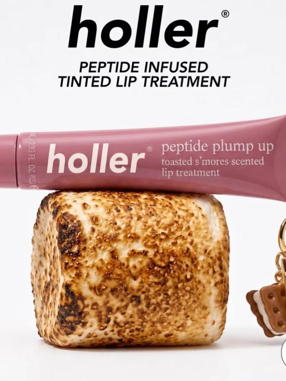 Holler Peptide Plump Up Lip Treatment Keychain - 10ml w/Toasted S'mores Scent